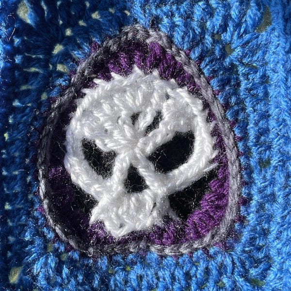 Skull Granny Square Crochet Skull Sunflower Granny Square PATTERN