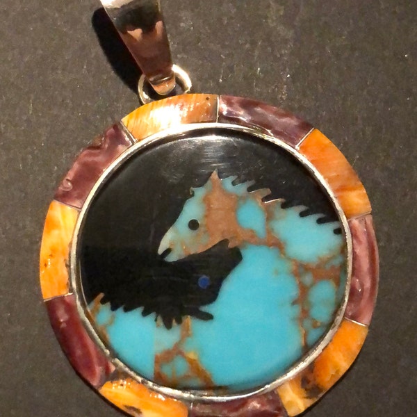 Signed Platero Navajo Old Pawn Sterling Turquoise Brooch, Vintage 70s, 7.7 Grams main image 1