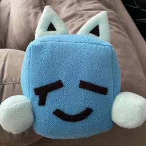 Big Cube Plush Toy – JSAB Inspired, Handmade Blue Fleece Plushie