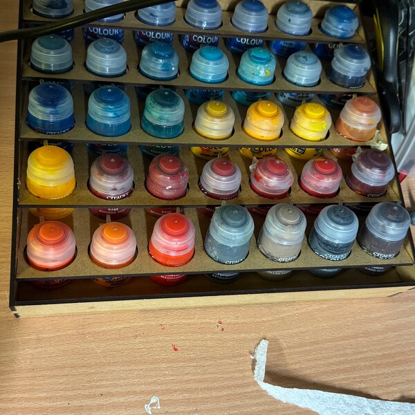 MDF Paint Rack System for Citadel and Vallejo Paints - Fits 35 or 50 ...