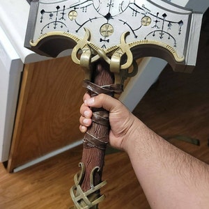 NEW VERSION Thor Mjolnir Hammer From God of War Ragnarok Lifesize 1:1  Cosplay 3d Print Props Costume Prop Replica 