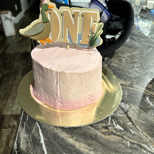 One Lucky Duck Cake Topper, Mallard 1st Birthday Decorations, Duck Duck