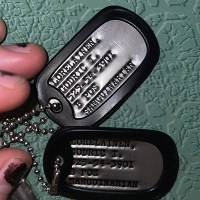 Real Debossed Military Dog Tags Dogtags Custom Personalized Made In USA - Foto 12