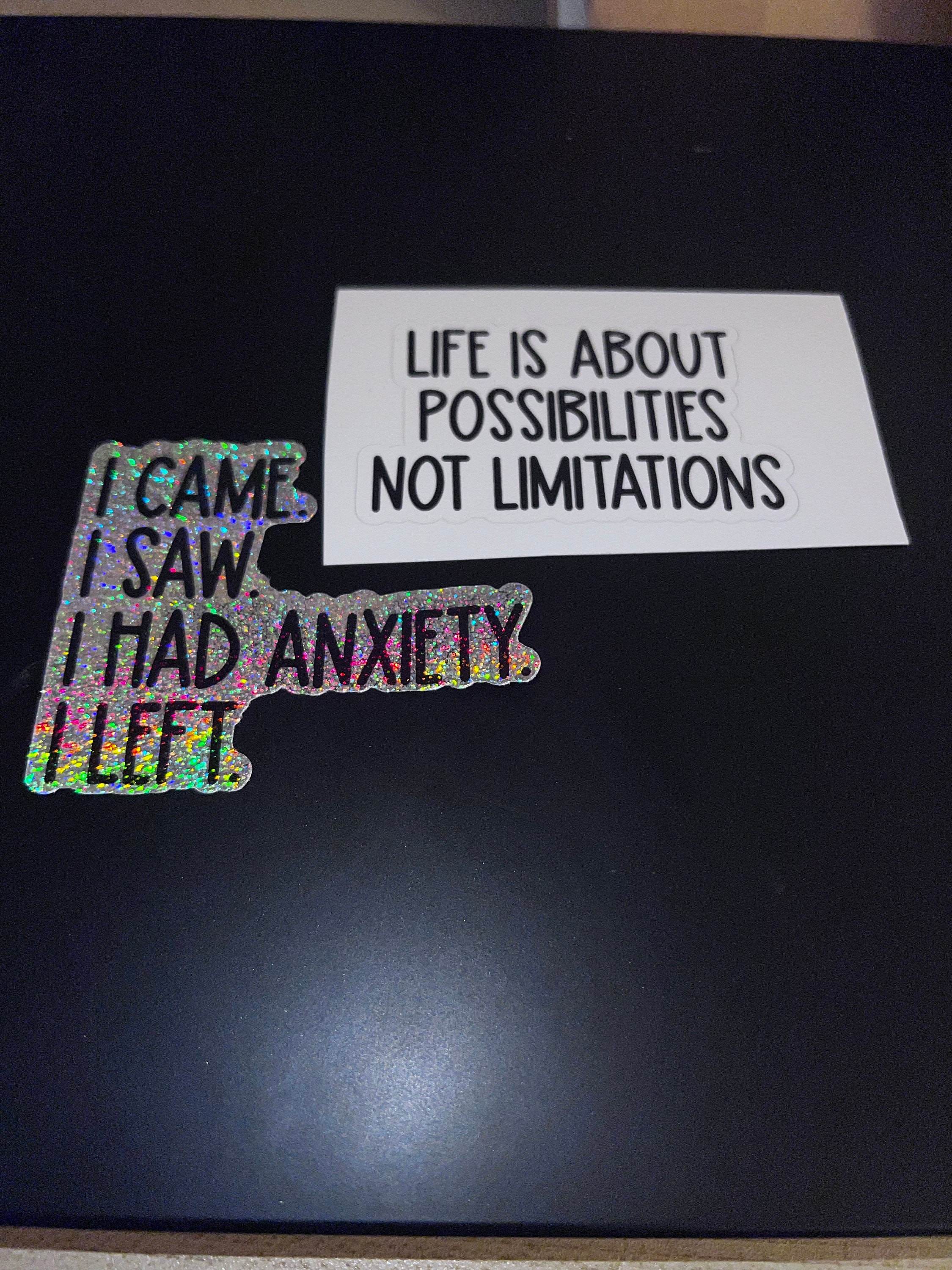 i came i saw i had anxiety i left sticker, funny introvert sticker, funny sticker, laptop decal, anxiety tumbler sticker, anxiety sticker