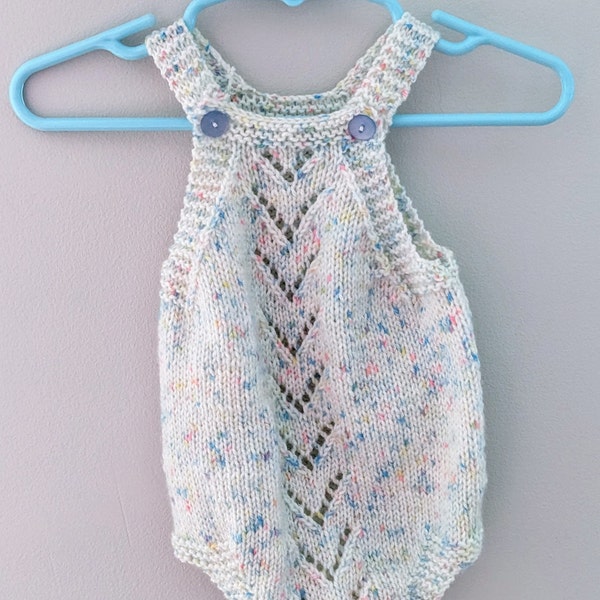 Baby Romper Knitting Pattern PDF - Lacey Romper Beginners - Instant ...