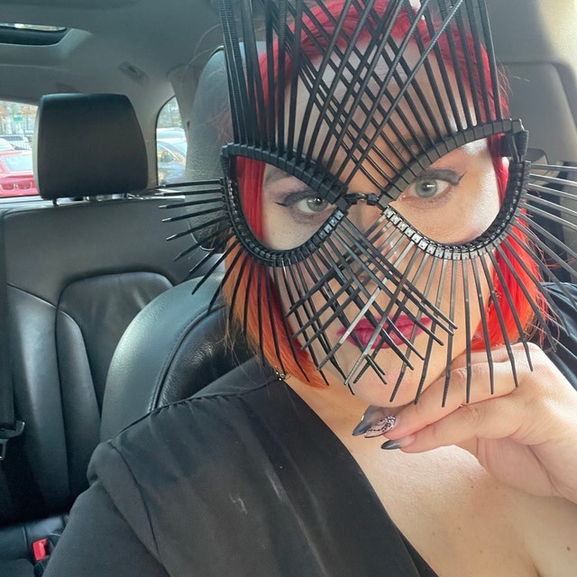 Black Zip Tie Mask / Masquerade Mask / Costume Mask / Unisex