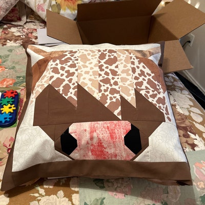 Highland Cow Quilt Block Pattern Animal PDF includes Instructions for 6 ...