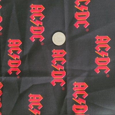 AC/DC Traditional Logo Fabric, Fabric By-the-yard, 100% Cotton, Quilter ...
