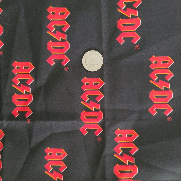AC/DC - Traditional Logo Fabric, Fabric By-the-yard, 100% Cotton ...