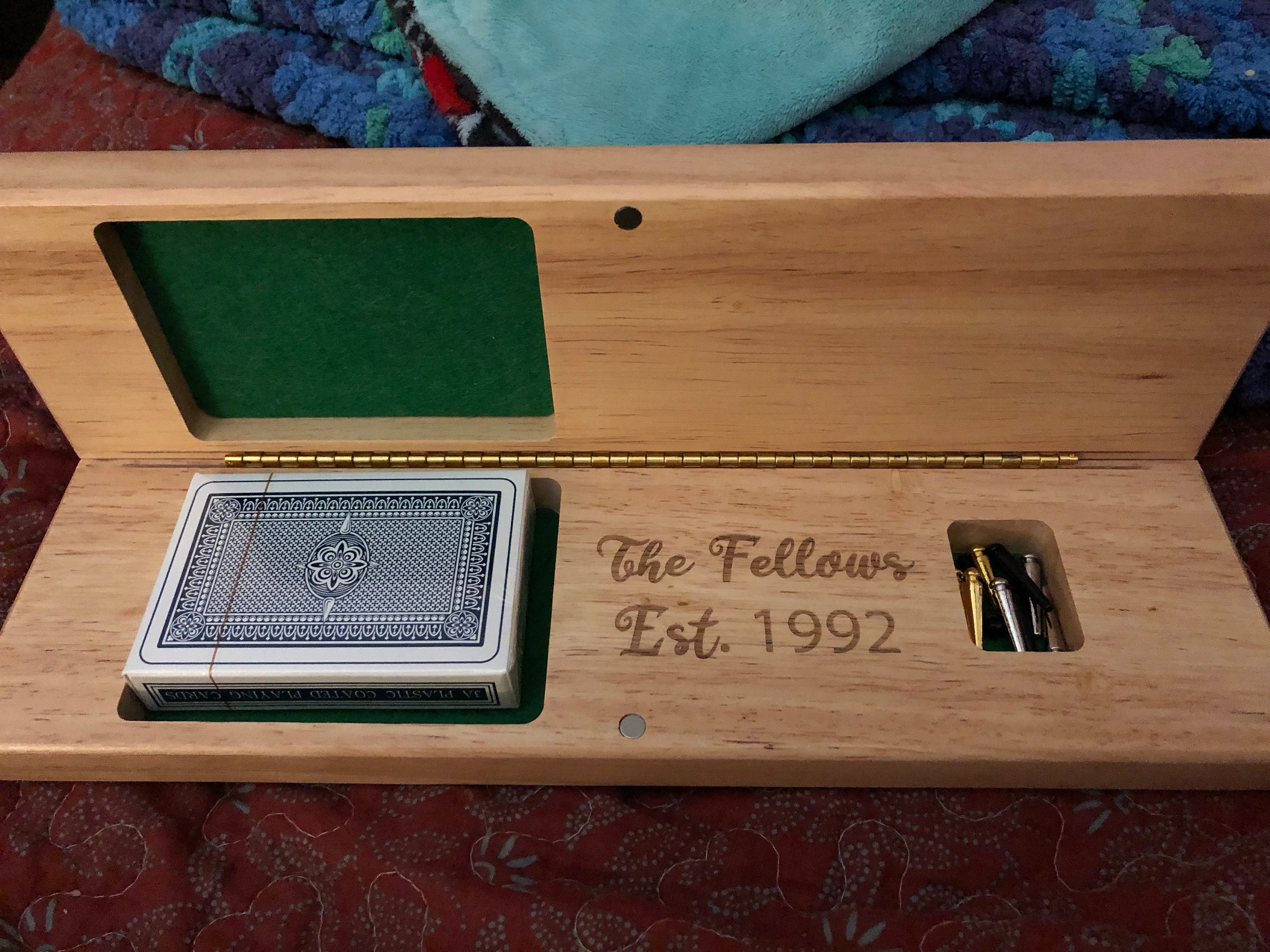 Personalized Folding Cribbage Board - Natural - 12 in.