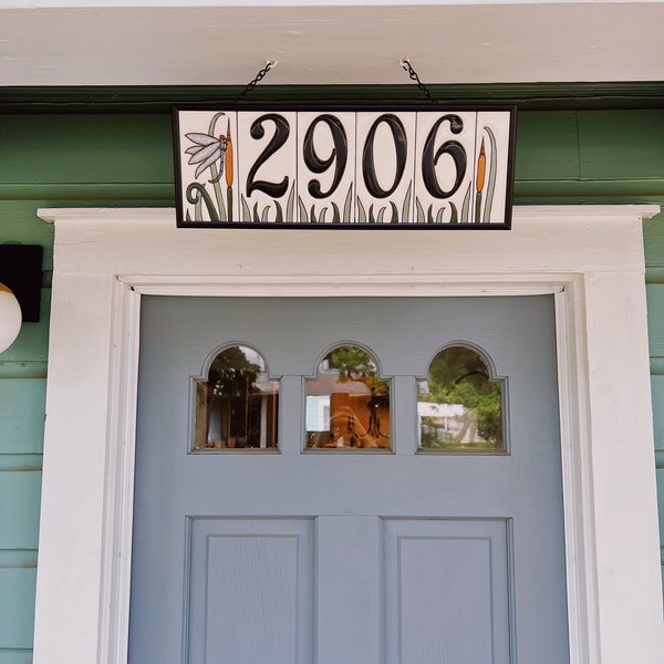 Dragonfly House Numbers Set - Address Ceramic Tiles Framed Set - Etsy