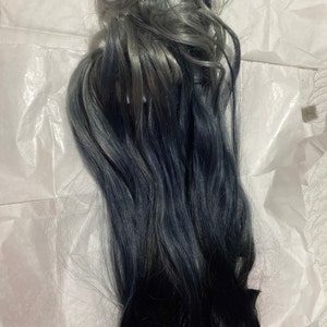 Blue Grey Ombre Hair Extensions, Silver Hair, Grey Hair Extensions