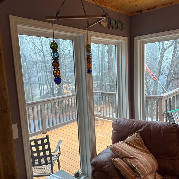 Glass Fishing Floats on Rope - Fish Net Buoy Ball - Nautical Decor ...