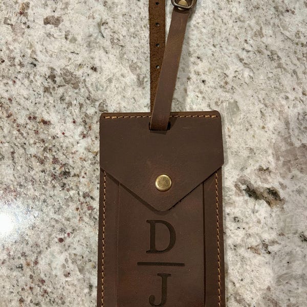 Personalized Leather Luggage Tag, Personalized Travel Gift, Custom ...