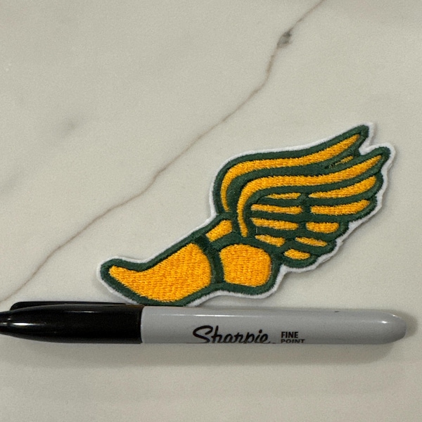 Winged Shoe Iron on Patch, Embroidered Felt, Sports Shoe Applique - Etsy