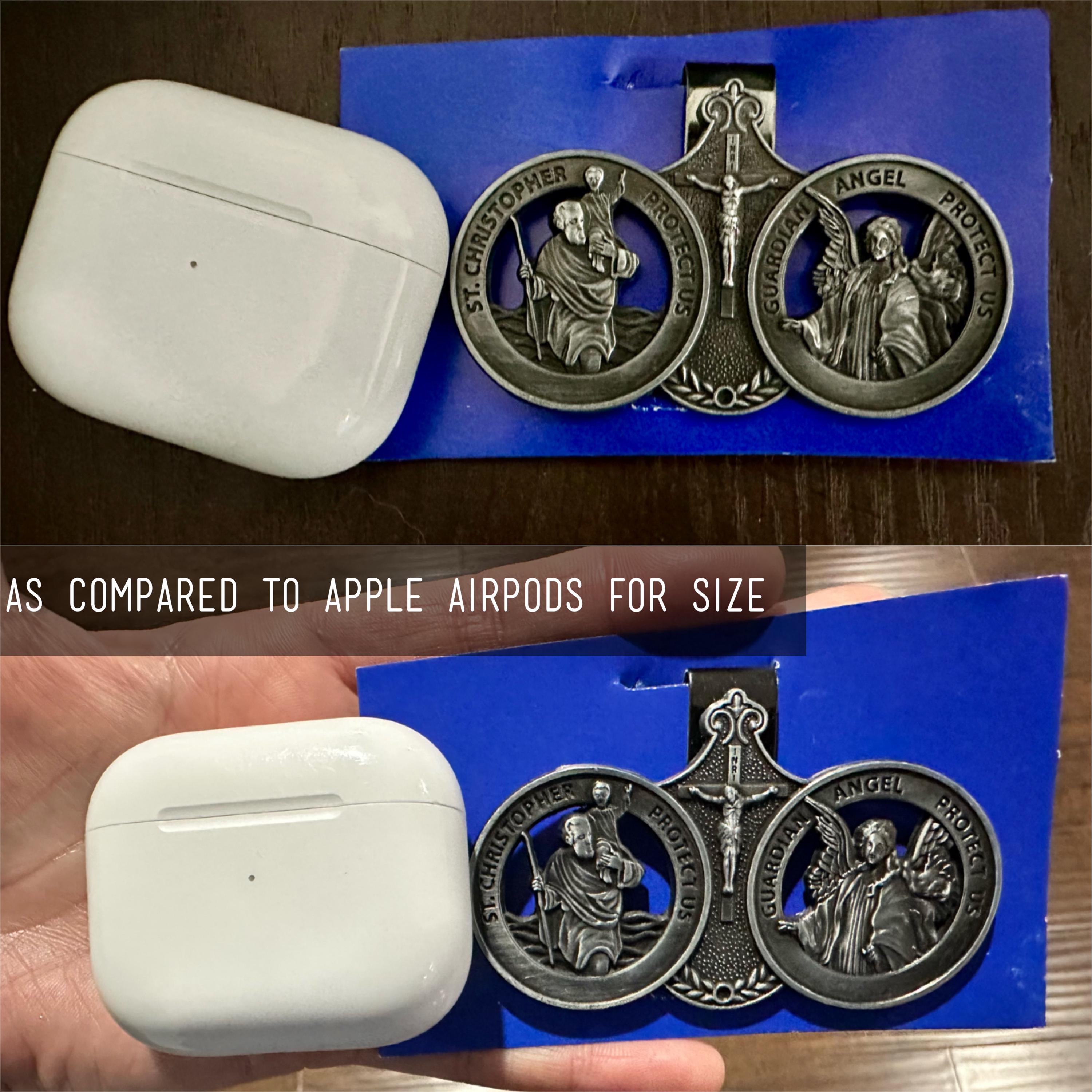 St.Christopher/Guardian Angel Visor Clip (Antique Silver)