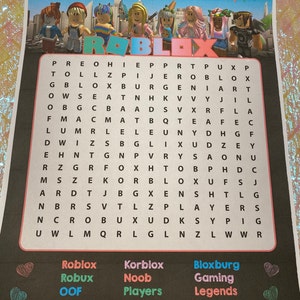 roblox party game word search chalkboard roblox party game etsy