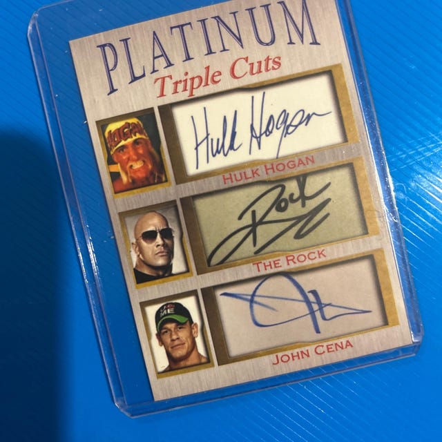 Hulk Hogan the Rock John Cena Platinum Cuts Facs Autos Only 1000