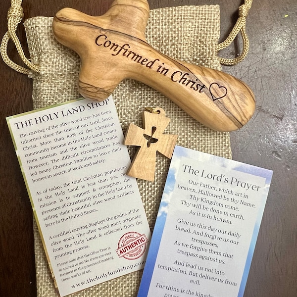 Personalized Olive Wood Comfort Cross: Hand-carved Prayer Cross - Etsy