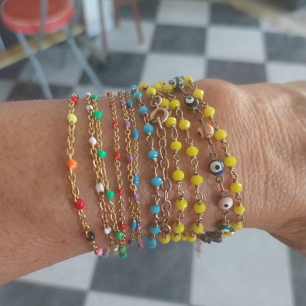 Gold Stainless Steel Bracelet With Stars Women's Jewelry Gift Idea