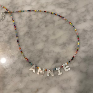 Genuine Delicate Mother of Pearl Letter Name Necklaces