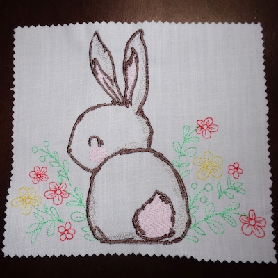 Easter Bunny in Flowers Embroidery Design, 3 Sizes, Instant Download - Etsy