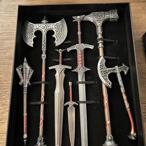 7 in 1 エルダースクロールV スカイリム スチール武器ミニチュア