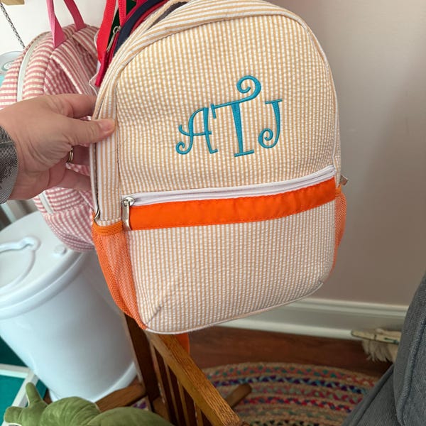 Personalized Baby Backpacks, Monogrammed Toddler Backpacks, Seersucker ...