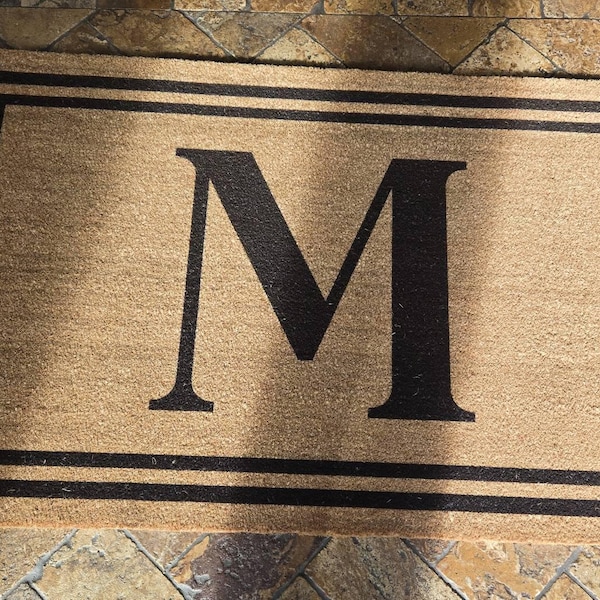 Monogram Mat Simple Monogram Door Mat | Wedding Gift | Custom Doormat | Family ...