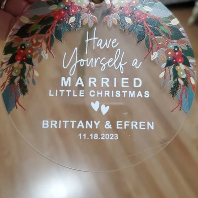 Acrylic Married Ornament First Christmas Married Ornament Gift Wedding Gift Personalized Couple ...