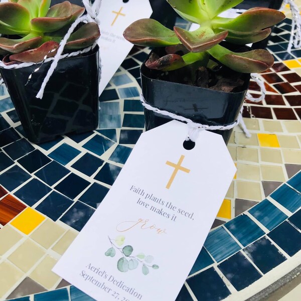 Baptism Favor Tag Template, Faith Plants the Seed Love Makes It Grow ...