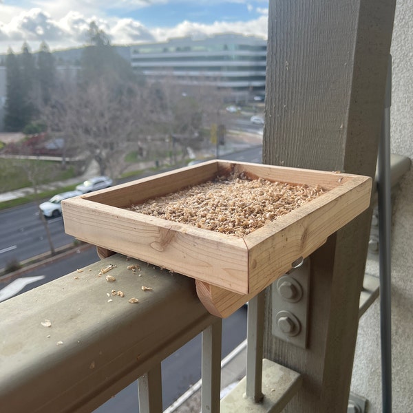 Bird Screen Rack Cedar Railing Bird Feeder: Screen Bottom Platform Tray - Etsy