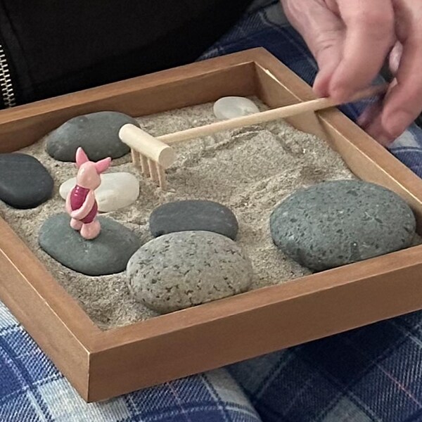 Desk Zen Meditation Garden * Sand Garden With Cairn & Rake * Calming ...