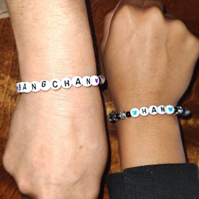 K-pop SKZ Bias Beaded Bracelet Glass Beads Colours Love Hearts