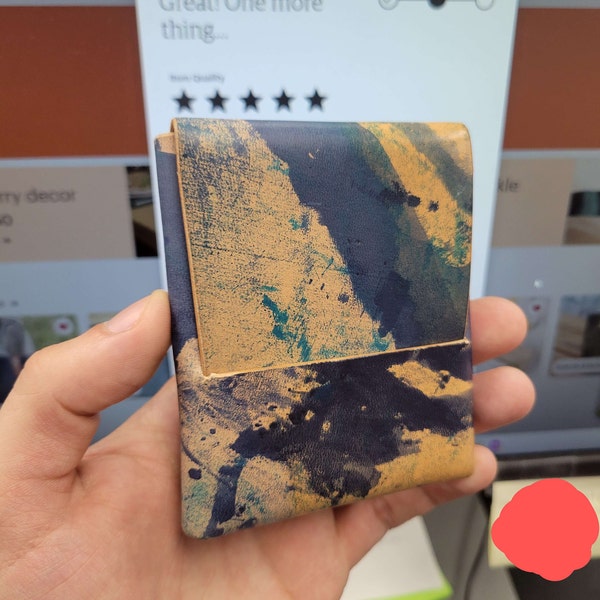 Stitchless Shell Cordovan Leather Cards Wallet, Origami Minimalist ...