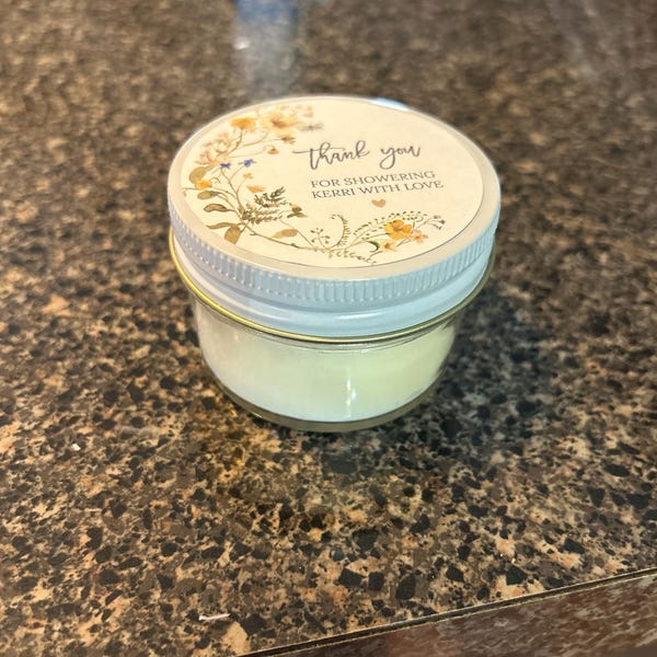 Wildflower Bridal Shower Favor Candles / Personalized 4 Oz. Soy Candle ...