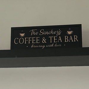 Personalized Coffee and Tea Bar Sign Coffee Tea Bar Kitchen Home Decor ...