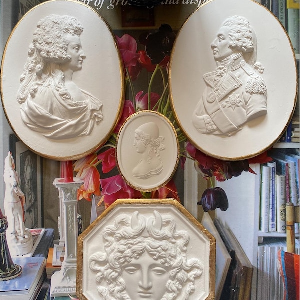 Pair Of Grand Tour Plaster Intaglio Replicas, Framed | Chairish