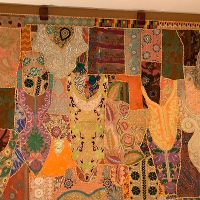 4 Small Tapestry Hangers for Walls, Quilt Hangers Wooden Clamp Holder ...