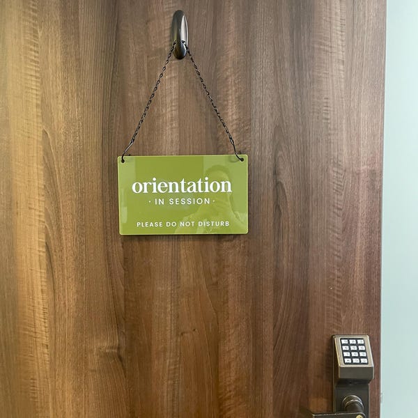 Hanging Acrylic Sign & Black Metal Chain (D8) - 11.5x7