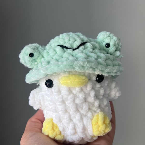 Chick With Frog Hat Crochet Pattern/ Crochet Chick Pattern. - Etsy