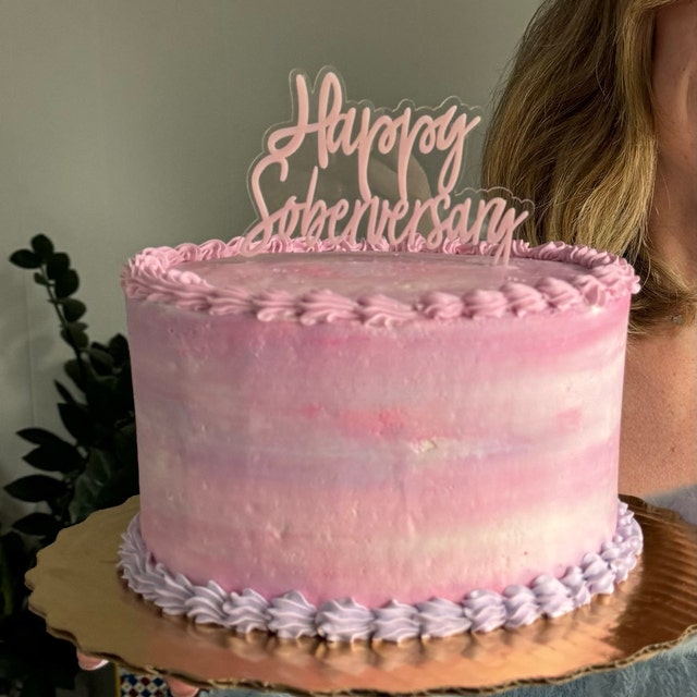 Sober AF Cake Topper - Happy Soberversary Recovery Decoration For AA/NA Celebrations
