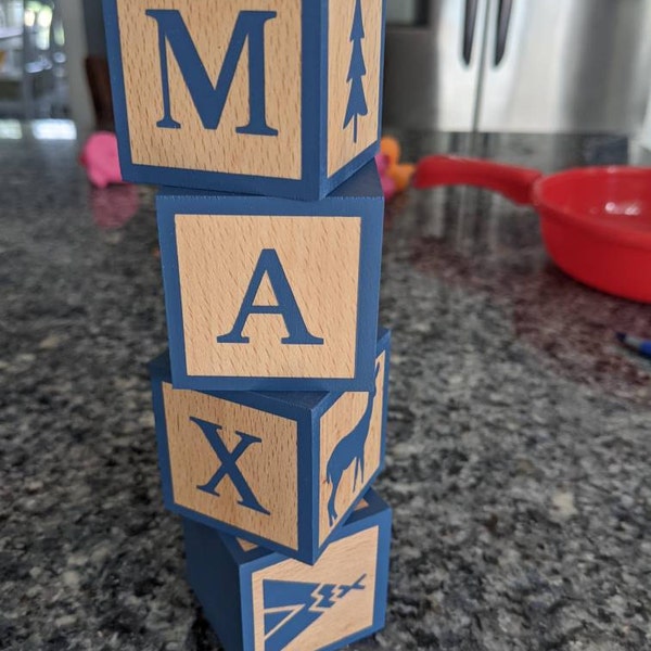 Personalized Baby Gift Block Set - Woodland Themed Nursery - Etsy