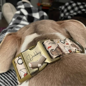 Engraved Dog Collar Personalized With Name Address Number Text Cotton Pet Collar customizable Puppy collar Wizard School Color