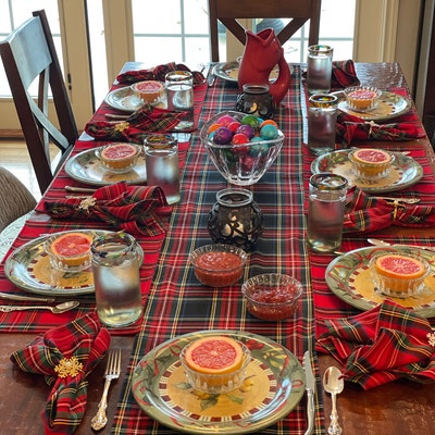 Blackwatch Modern Tartan Table Runner - Cotton table runner
