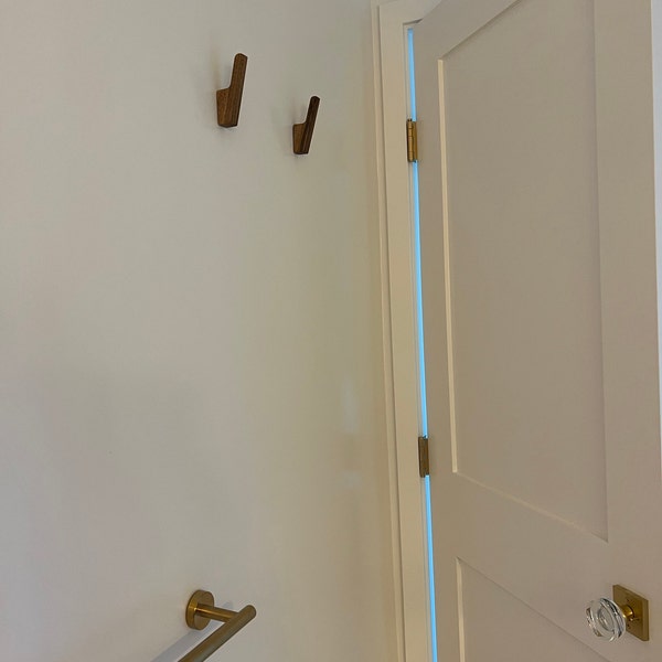 Bathroom Wooden Hooks, Decorative Wall Towels Hooks, Wall Mount, Modern ...
