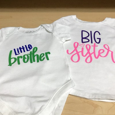 Big Sister Little Brother SVG Cut File Hand Lettered Big - Etsy