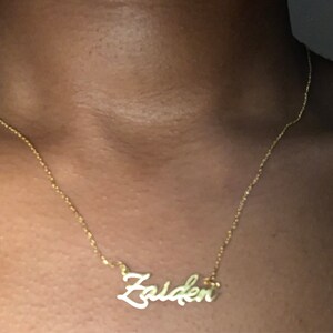 Silver Name Necklace Minimal Word 