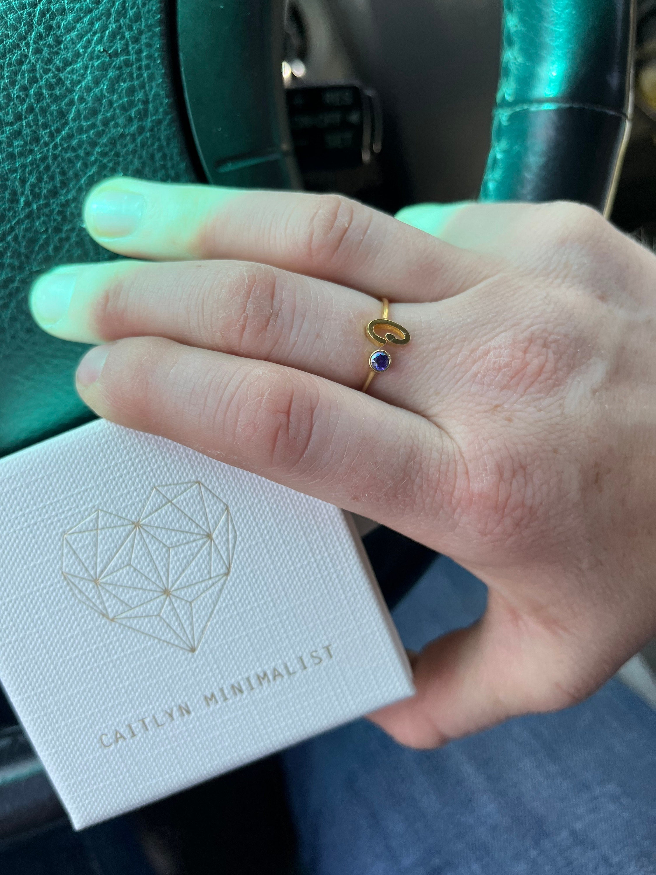 Custom Initial Birthstone Ring • Personalized Sterling Silver Initials Ring • Custom Name Gemstone Mother Ring • Mother Child Ring • RM06F48