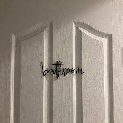 Wire Word bathroom' Wall/door Sign. Wire Art Bathroom - Etsy